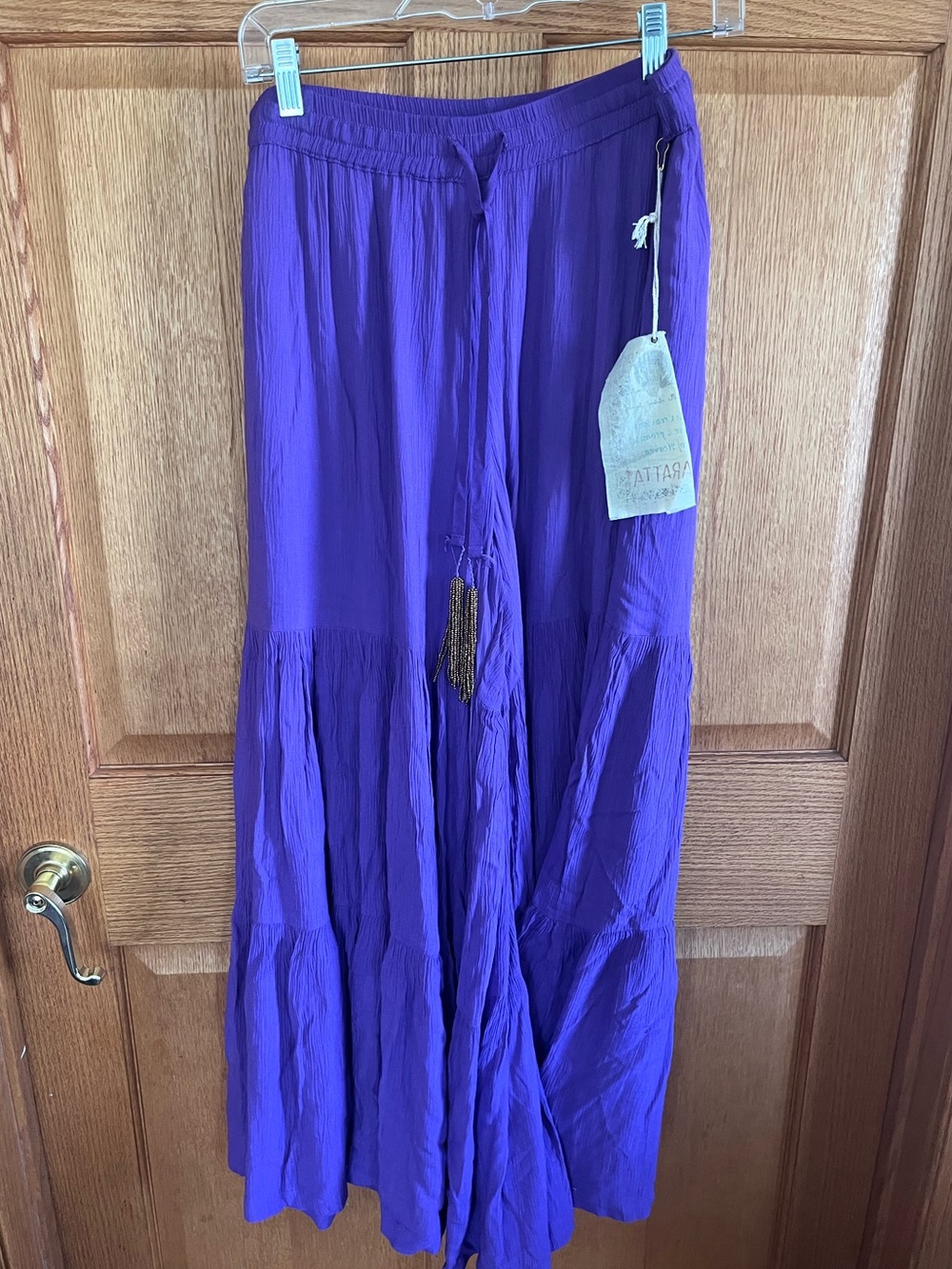 Aratta silent journey Violet Tiered Boho wide leg culottes